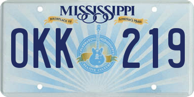 MS license plate OKK219