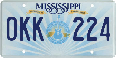 MS license plate OKK224