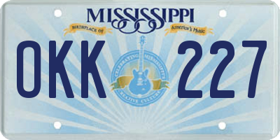 MS license plate OKK227