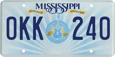 MS license plate OKK240