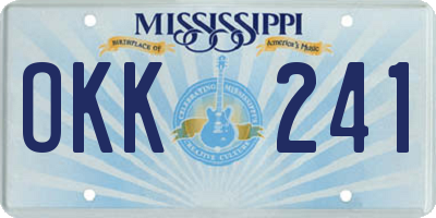 MS license plate OKK241