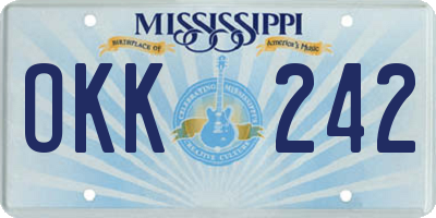 MS license plate OKK242