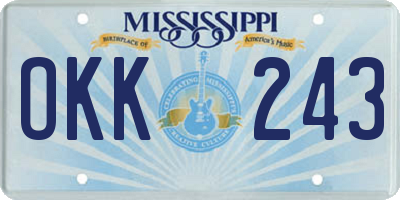 MS license plate OKK243