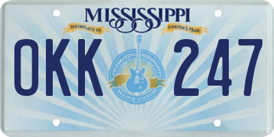 MS license plate OKK247