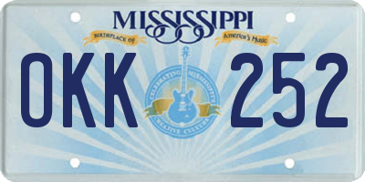 MS license plate OKK252