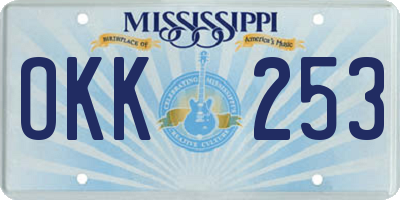 MS license plate OKK253
