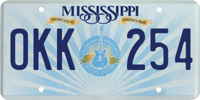 MS license plate OKK254