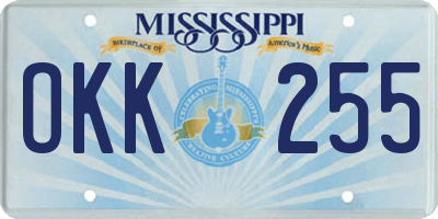 MS license plate OKK255