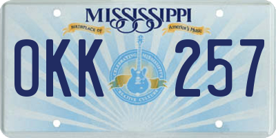 MS license plate OKK257