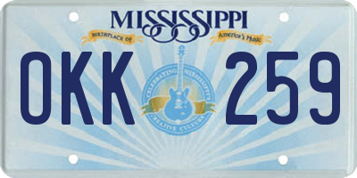 MS license plate OKK259