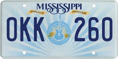 MS license plate OKK260