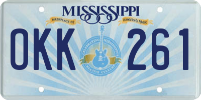 MS license plate OKK261