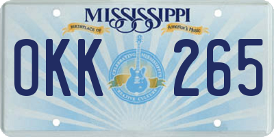 MS license plate OKK265