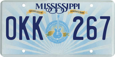 MS license plate OKK267