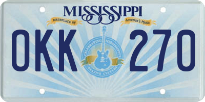 MS license plate OKK270