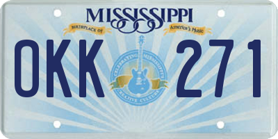 MS license plate OKK271