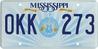 MS license plate OKK273