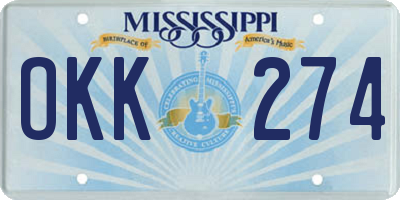 MS license plate OKK274