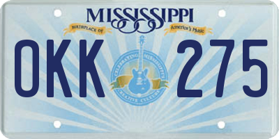 MS license plate OKK275