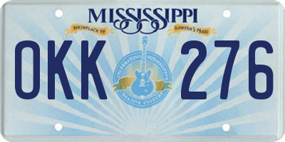 MS license plate OKK276