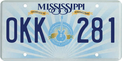 MS license plate OKK281