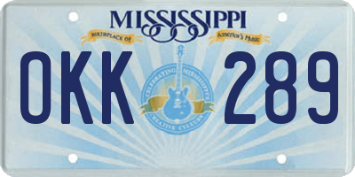 MS license plate OKK289