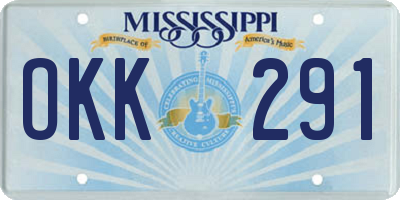 MS license plate OKK291