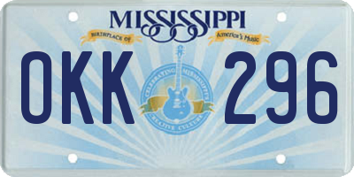 MS license plate OKK296
