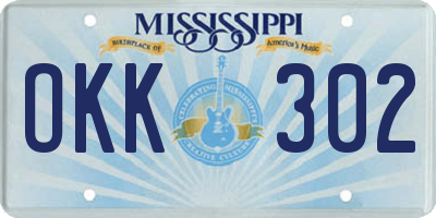 MS license plate OKK302