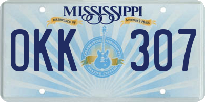 MS license plate OKK307
