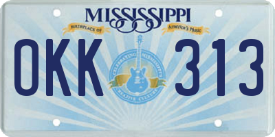 MS license plate OKK313