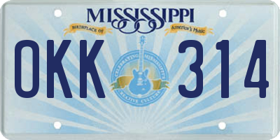 MS license plate OKK314