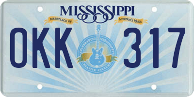 MS license plate OKK317