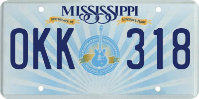 MS license plate OKK318