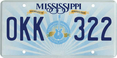 MS license plate OKK322