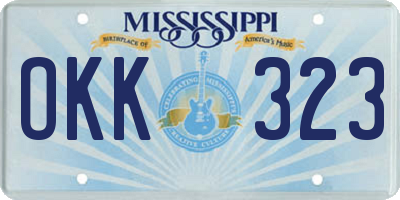 MS license plate OKK323