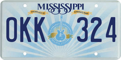 MS license plate OKK324