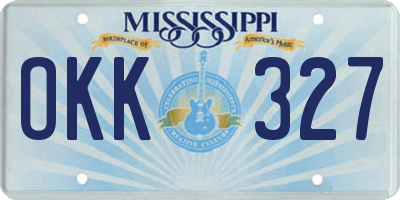 MS license plate OKK327