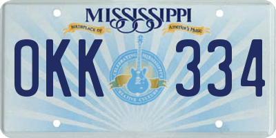 MS license plate OKK334