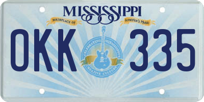 MS license plate OKK335