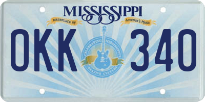 MS license plate OKK340