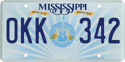 MS license plate OKK342
