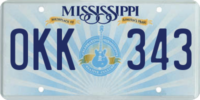 MS license plate OKK343