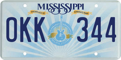 MS license plate OKK344
