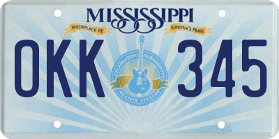 MS license plate OKK345