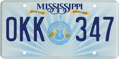 MS license plate OKK347
