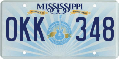 MS license plate OKK348
