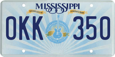 MS license plate OKK350