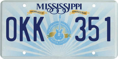 MS license plate OKK351