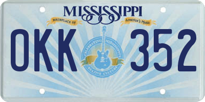 MS license plate OKK352